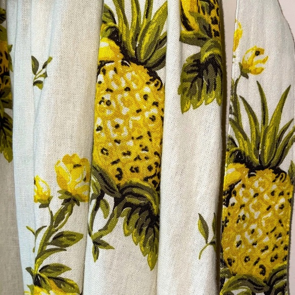 Tahari Pineapple Linen Blend Vintage Straples Midi  Dress - Picture 12 of 16